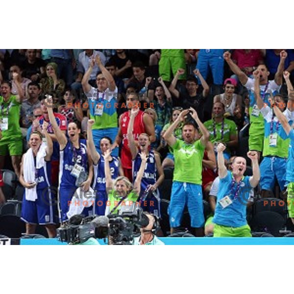 Quarterfinals of Men\'s basketball 3x3 between Slovenia and Greece at First European Games Baku 2015 in European Games Park, Azerbaijan on June 25, 2015