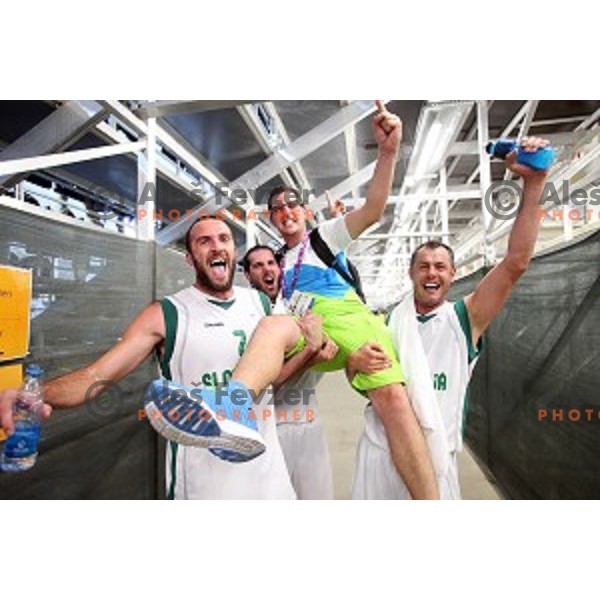 Quarterfinals of Men\'s basketball 3x3 between Slovenia and Greece at First European Games Baku 2015 in European Games Park, Azerbaijan on June 25, 2015