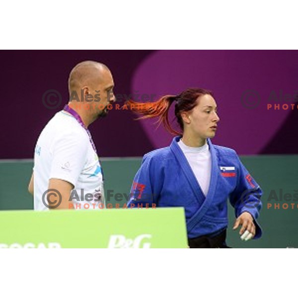 Nina Milosevic of Slovenia competes in Women\'s -63 kg at Judo Tournament in Heydar Aliyev Arena at First European Games Baku 2015 in European Games Park, Azerbaijan on June 26, 2015