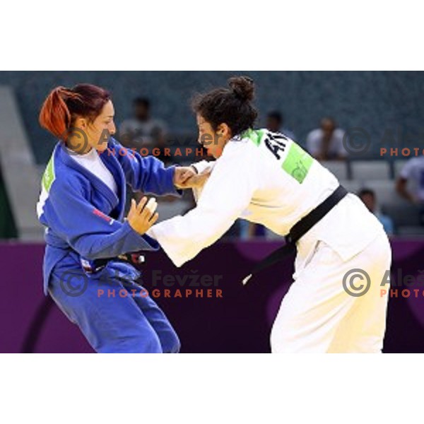 Nina Milosevic of Slovenia competes in Women\'s -63 kg at Judo Tournament in Heydar Aliyev Arena at First European Games Baku 2015 in European Games Park, Azerbaijan on June 26, 2015