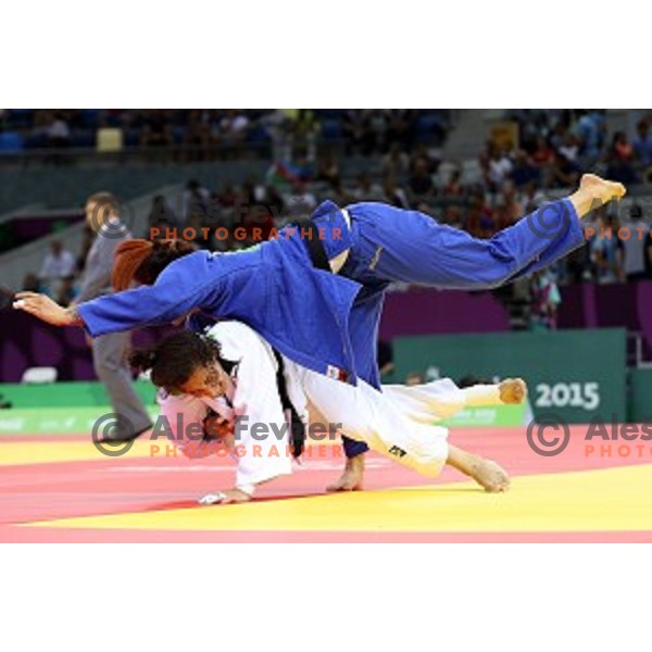 Nina Milosevic of Slovenia competes in Women\'s -63 kg at Judo Tournament in Heydar Aliyev Arena at First European Games Baku 2015 in European Games Park, Azerbaijan on June 26, 2015