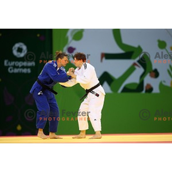 Tina Trstenjak of Slovenia competes in Women\'s -63 kg at Judo Tournament in Heydar Aliyev Arena at First European Games Baku 2015 in European Games Park, Azerbaijan on June 26, 2015