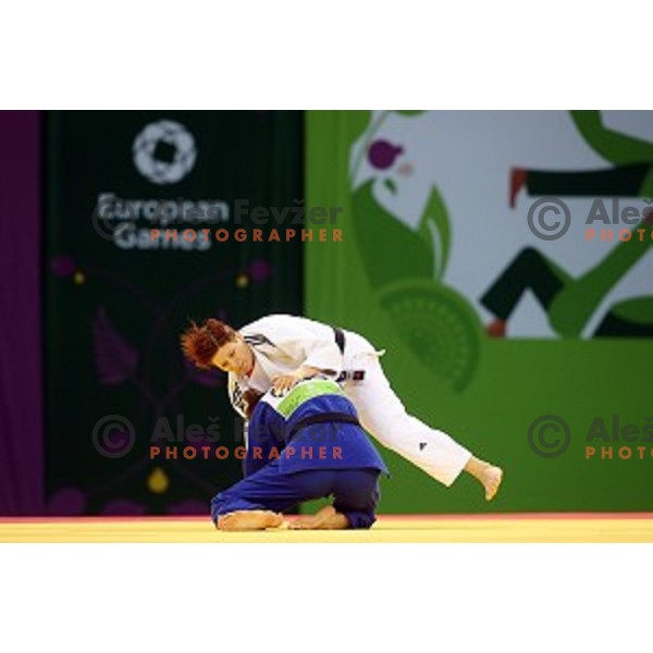Tina Trstenjak of Slovenia competes in Women\'s -63 kg at Judo Tournament in Heydar Aliyev Arena at First European Games Baku 2015 in European Games Park, Azerbaijan on June 26, 2015