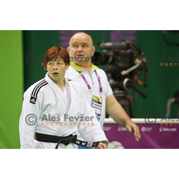 Tina Trstenjak of Slovenia competes in Women\'s -63 kg at Judo Tournament in Heydar Aliyev Arena at First European Games Baku 2015 in European Games Park, Azerbaijan on June 26, 2015