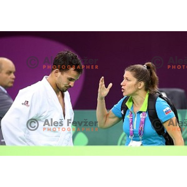 Jesenko Cetic of Slovenia competes in Men\'s -81 kg at Judo Tournament in Heydar Aliyev Arena at First European Games Baku 2015 in European Games Park, Azerbaijan on June 26, 2015