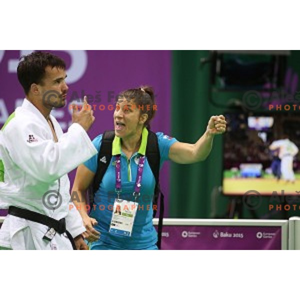 Jesenko Cetic of Slovenia competes in Men\'s -81 kg at Judo Tournament in Heydar Aliyev Arena at First European Games Baku 2015 in European Games Park, Azerbaijan on June 26, 2015