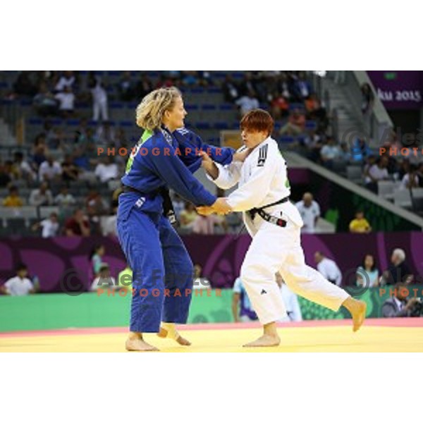 Tina Trstenjak of Slovenia competes in Women\'s -63 kg at Judo Tournament in Heydar Aliyev Arena at First European Games Baku 2015 in European Games Park, Azerbaijan on June 26, 2015