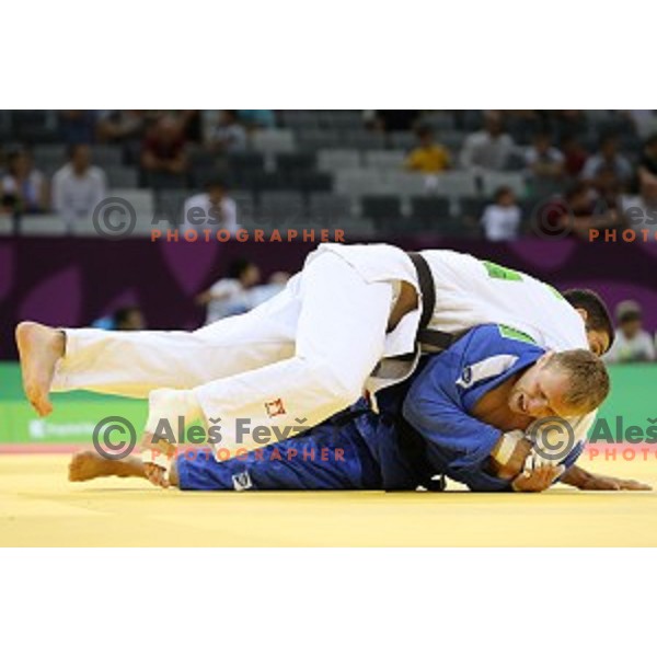 Rok Draksic of Slovenia competes in Men\'s -73 kg at Judo Tournament in Heydar Aliyev Arena at First European Games Baku 2015 in European Games Park, Azerbaijan on June 26, 2015