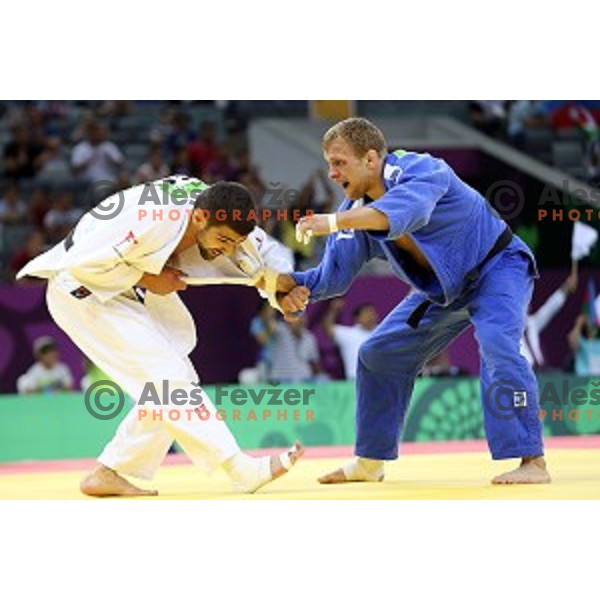 Rok Draksic of Slovenia competes in Men\'s -73 kg at Judo Tournament in Heydar Aliyev Arena at First European Games Baku 2015 in European Games Park, Azerbaijan on June 26, 2015