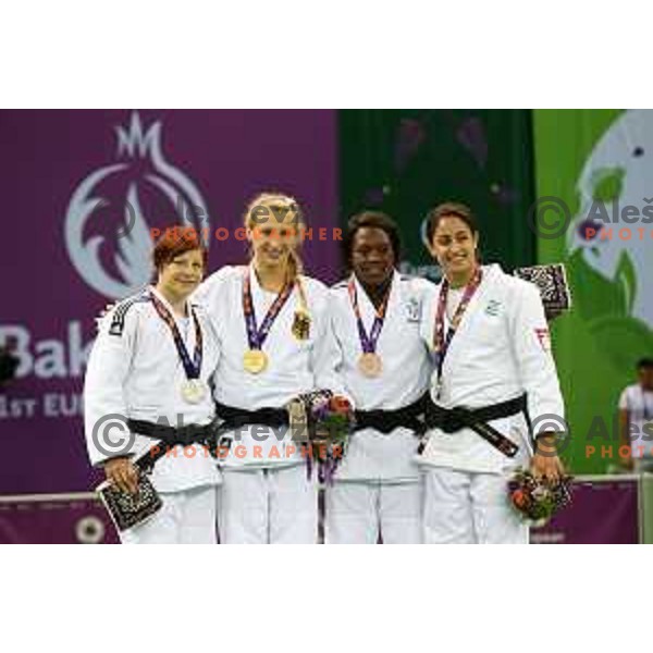 Tina Trstenjak of Slovenia, winner of silver medal in Women\'s -63 kg Judo Tournament in Heydar Aliyev Arena at First European Games Baku 2015 in European Games Park, Azerbaijan on June 26, 2015
