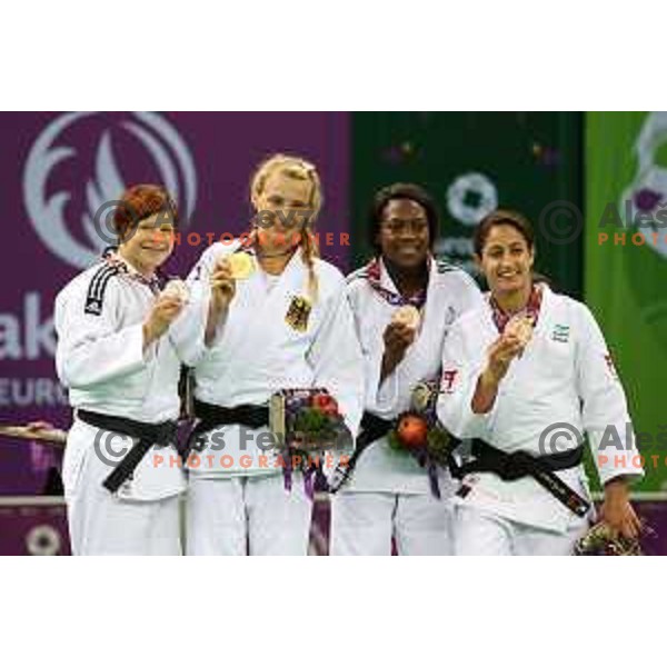 Tina Trstenjak of Slovenia, winner of silver medal in Women\'s -63 kg Judo Tournament in Heydar Aliyev Arena at First European Games Baku 2015 in European Games Park, Azerbaijan on June 26, 2015