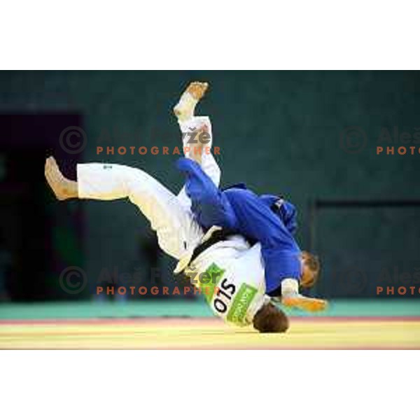 Rok Draksic of Slovenia competes in Men\'s -73 kg at Judo Tournament in Heydar Aliyev Arena at First European Games Baku 2015 in European Games Park, Azerbaijan on June 26, 2015