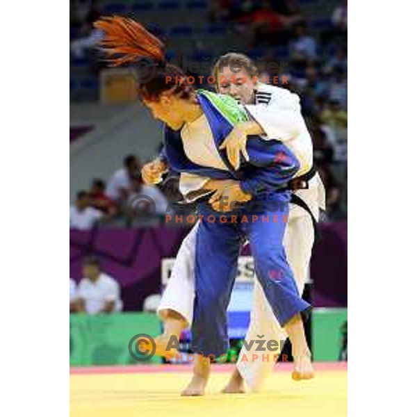Nina Milosevic of Slovenia competes in Women\'s -63 kg at Judo Tournament in Heydar Aliyev Arena at First European Games Baku 2015 in European Games Park, Azerbaijan on June 26, 2015