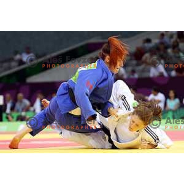 Nina Milosevic of Slovenia competes in Women\'s -63 kg at Judo Tournament in Heydar Aliyev Arena at First European Games Baku 2015 in European Games Park, Azerbaijan on June 26, 2015