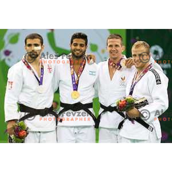 Rok Draksic of Slovenia, winner of bronze medal in Men\'s -73 kg at Judo Tournament in Heydar Aliyev Arena at First European Games Baku 2015 in European Games Park, Azerbaijan on June 26, 2015