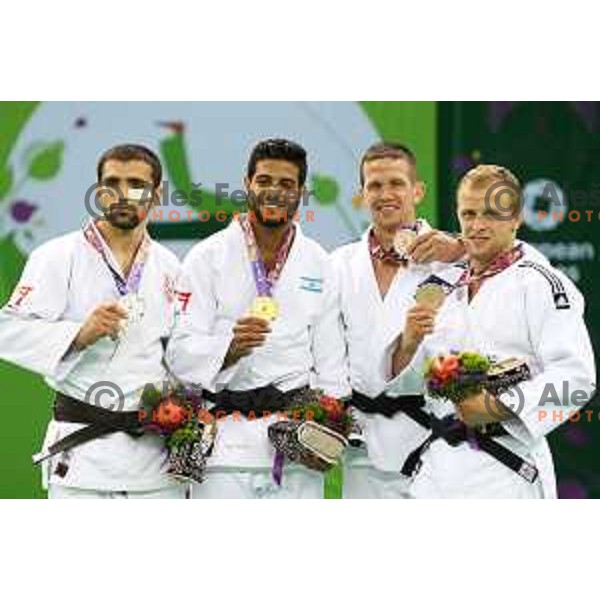 Rok Draksic of Slovenia, winner of bronze medal in Men\'s -73 kg at Judo Tournament in Heydar Aliyev Arena at First European Games Baku 2015 in European Games Park, Azerbaijan on June 26, 2015