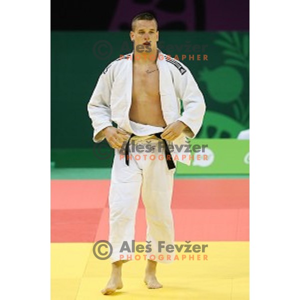 Mihael Zgank of Slovenia competes in Men\'s -90 kg at Judo Tournament in Heydar Aliyev Arena at First European Games Baku 2015 in European Games Park, Azerbaijan on June 27, 2015