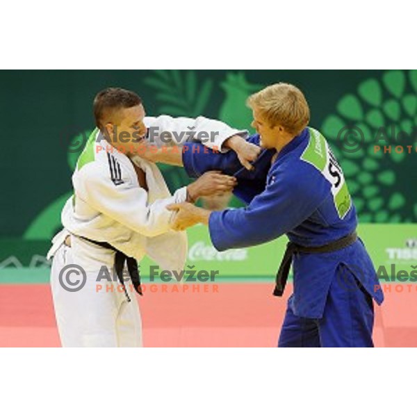Mihael Zgank of Slovenia competes in Men\'s -90 kg at Judo Tournament in Heydar Aliyev Arena at First European Games Baku 2015 in European Games Park, Azerbaijan on June 27, 2015