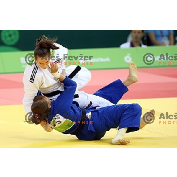 Klara Apotekar of Slovenia competes in Women\'s -78 kg at Judo Tournament in Heydar Aliyev Arena at First European Games Baku 2015 in European Games Park, Azerbaijan on June 27, 2015