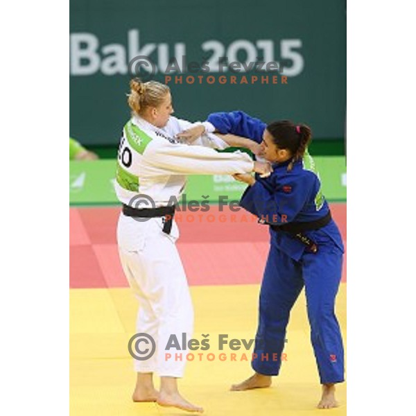 Anamarija Velensek of Slovenia competes in Women\'s -78 kg at Judo Tournament in Heydar Aliyev Arena at First European Games Baku 2015 in European Games Park, Azerbaijan on June 27, 2015