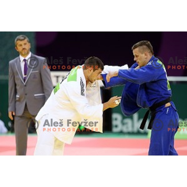 Mihael Zgank of Slovenia competes in Men\'s -90 kg at Judo Tournament in Heydar Aliyev Arena at First European Games Baku 2015 in European Games Park, Azerbaijan on June 27, 2015