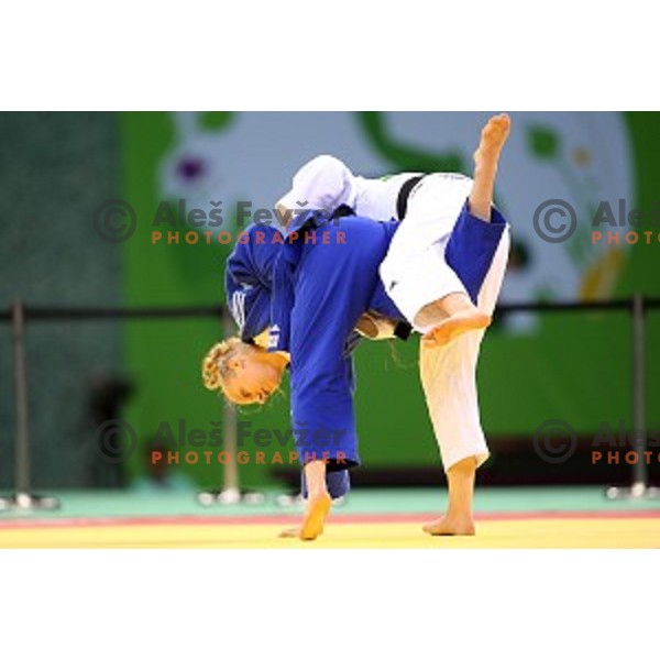 Anamarija Velensek of Slovenia, winner of bronze medal in Women\'s -78 kg at Judo Tournament in Heydar Aliyev Arena at First European Games Baku 2015 in European Games Park, Azerbaijan on June 27, 2015