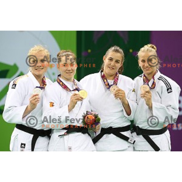 Anamarija Velensek of Slovenia, winner of bronze medal in Women\'s -78 kg at Judo Tournament in Heydar Aliyev Arena at First European Games Baku 2015 in European Games Park, Azerbaijan on June 27, 2015