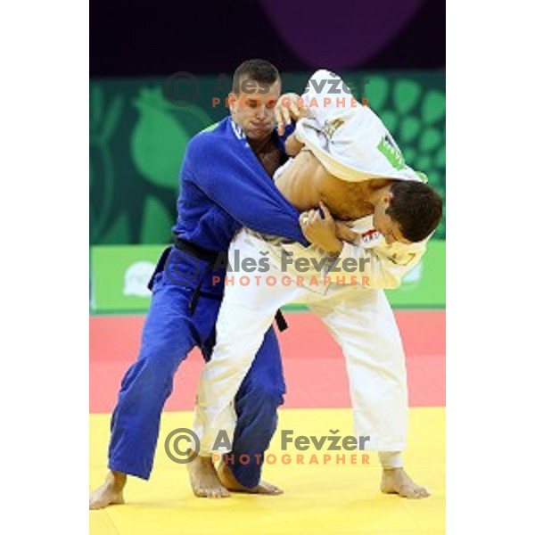 Mihael Zgank of Slovenia competes in Men\'s -90 kg at Judo Tournament in Heydar Aliyev Arena at First European Games Baku 2015 in European Games Park, Azerbaijan on June 27, 2015