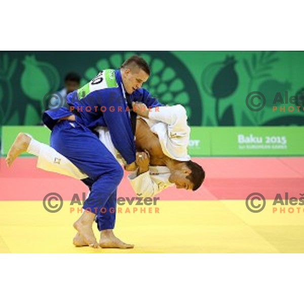 Mihael Zgank of Slovenia competes in Men\'s -90 kg at Judo Tournament in Heydar Aliyev Arena at First European Games Baku 2015 in European Games Park, Azerbaijan on June 27, 2015
