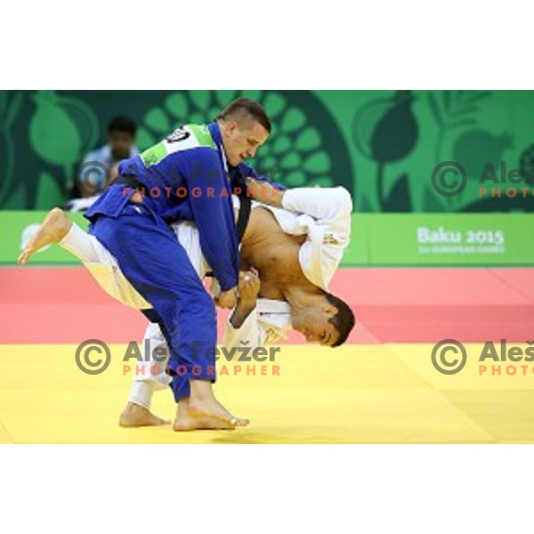 Mihael Zgank of Slovenia competes in Men\'s -90 kg at Judo Tournament in Heydar Aliyev Arena at First European Games Baku 2015 in European Games Park, Azerbaijan on June 27, 2015