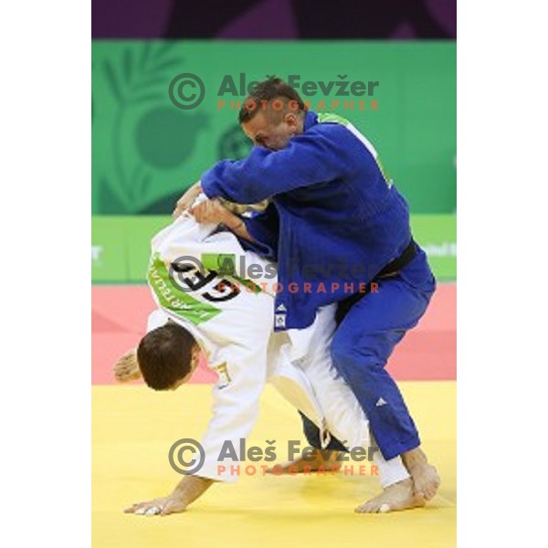 Mihael Zgank of Slovenia competes in Men\'s -90 kg at Judo Tournament in Heydar Aliyev Arena at First European Games Baku 2015 in European Games Park, Azerbaijan on June 27, 2015