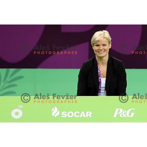 Urska Zolnir, head coach of Slovenia at Judo Team event in Heydar Aliyev Arena at First European Games Baku 2015 in European Games Park, Azerbaijan on June 28, 2015