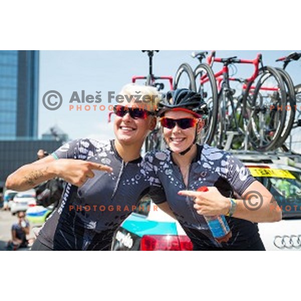 Barbra Gaurischi and Tiffany Cromwell (Velocio-SRAM) in action during 1st Stage of 26. Giro Rosa from Kamnik to Ljubljana, Slovenia, on July 4th, 2015.