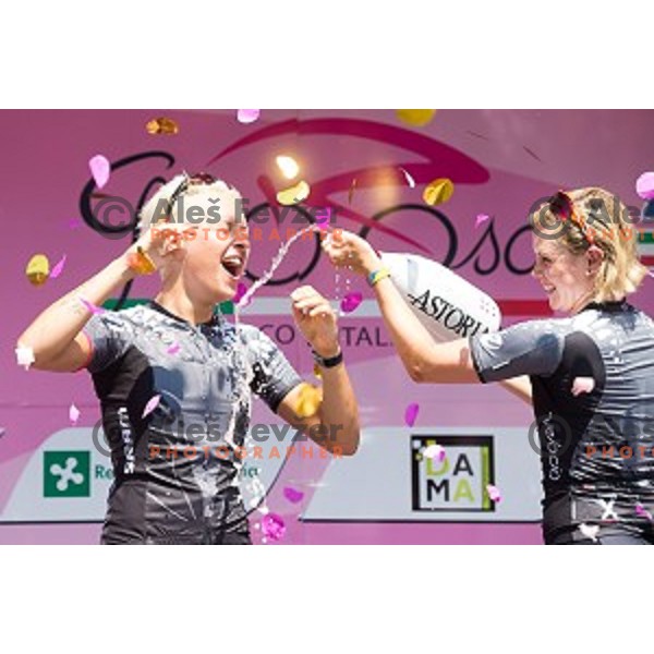 Barbra Gaurischi and Tiffany Cromwell (Velocio-SRAM) in action during 1st Stage of 26. Giro Rosa from Kamnik to Ljubljana, Slovenia, on July 4th, 2015.