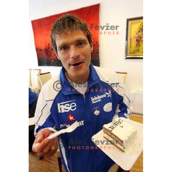 Dejan Kralj,member of Slovenia National kayak&Canoe team for World Championships in Brasil at press conference in Ljubljana.Photo by Ales Fevzer 