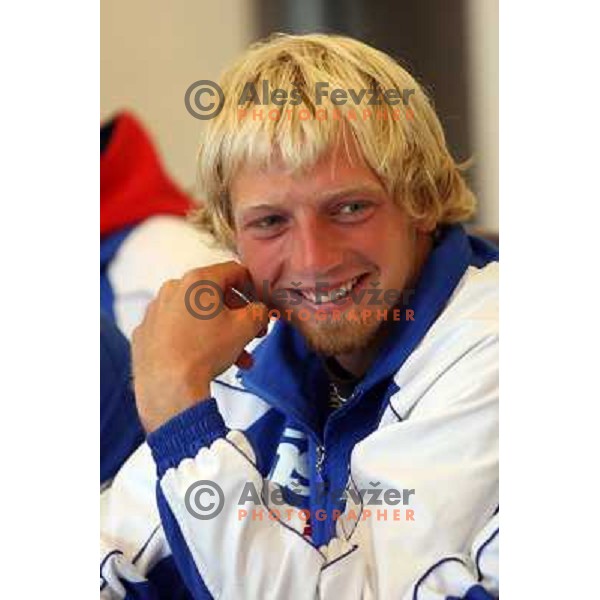 Jost Zakrajsek,member of Slovenia National kayak&Canoe team for World Championships in Brasil at press conference in Ljubljana.Photo by Ales Fevzer 