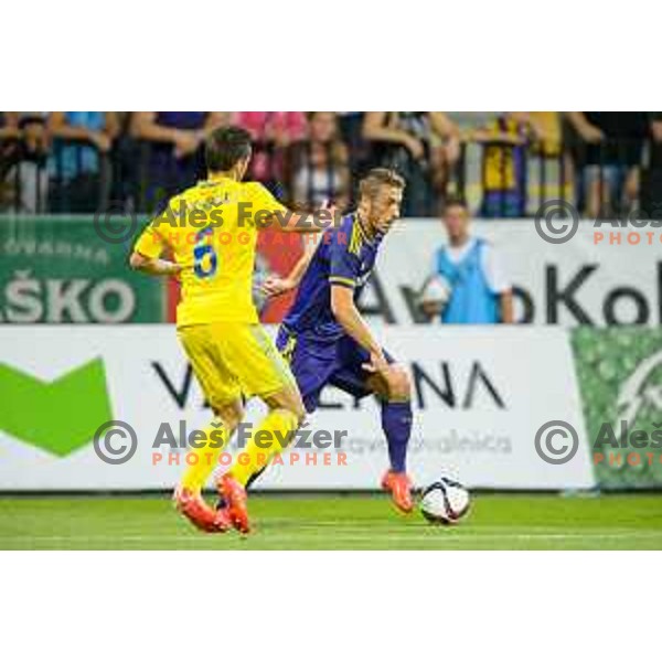 Nemanja Maksimovic, Agim Ibraimi in action during football match NK Maribor - FC Astana, Champions league qualification, 14.7.2015, Maribor, Ljudski Vrt