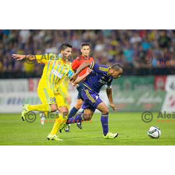 Roger Canas, Marvos Tavares in action during football match NK Maribor - FC Astana, Champions league qualification, 14.7.2015, Maribor, Ljudski Vrt