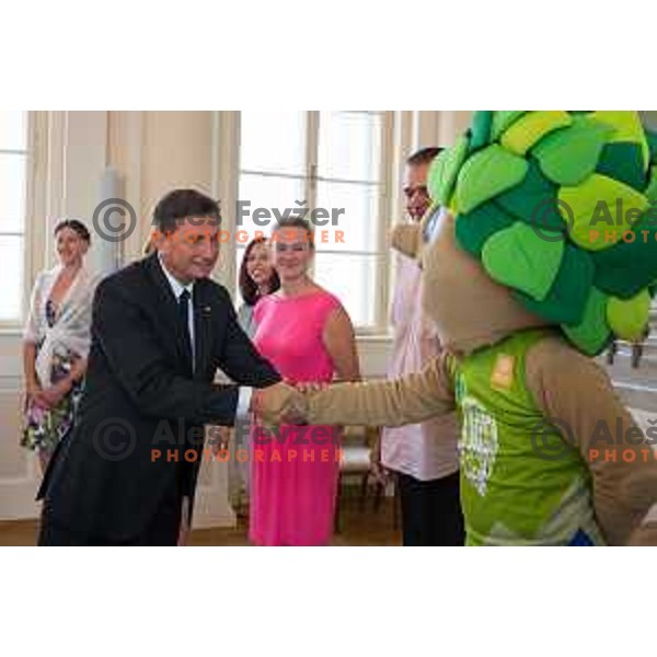 Reception for Slovenian national woman basketball U18 team by the President of Slovenia Borut Pahor in Presidential Palace, Ljubljana, Slovenia, on July 12th, 2015.