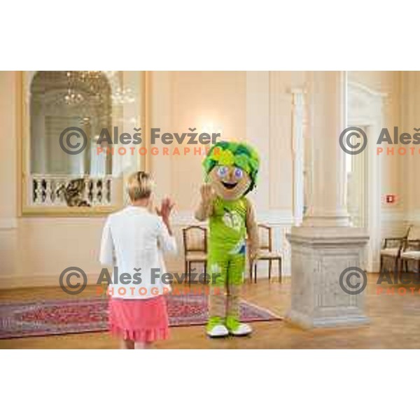 Reception for Slovenian national woman basketball U18 team by the President of Slovenia Borut Pahor in Presidential Palace, Ljubljana, Slovenia, on July 12th, 2015.
