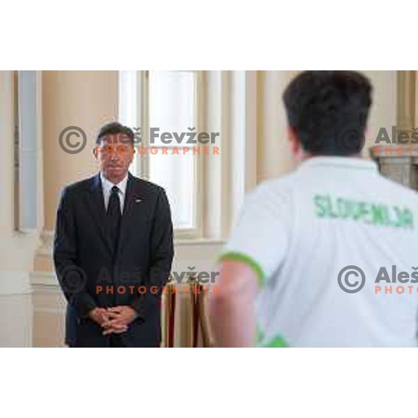 Reception for Slovenian national woman basketball U18 team by the President of Slovenia Borut Pahor in Presidential Palace, Ljubljana, Slovenia, on July 12th, 2015.