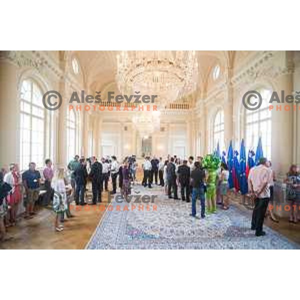 Reception for Slovenian national woman basketball U18 team by the President of Slovenia Borut Pahor in Presidential Palace, Ljubljana, Slovenia, on July 12th, 2015.