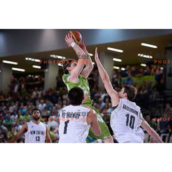 Luka Voncina of Slovenia in action during friendly basketball match Slovenia - New Zealand in preparation for EuroBasket 2015, played in Kidričevo, Slovenia on July 30, 2015