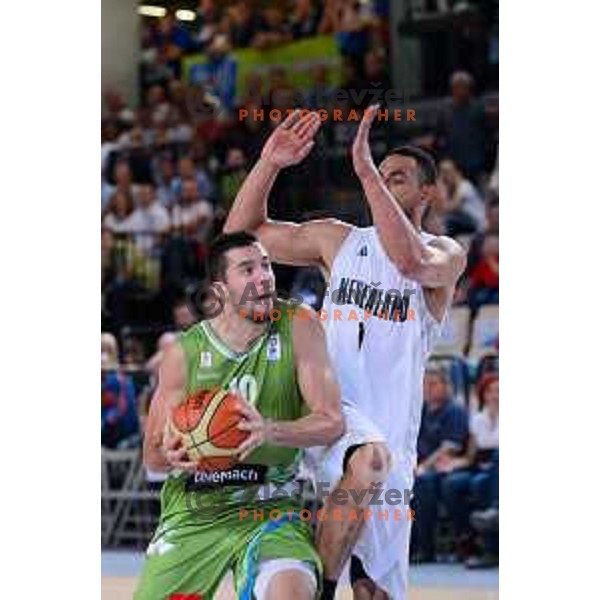 Mitja Nikolic of Slovenia in action during friendly basketball match Slovenia - New Zealand in preparation for EuroBasket 2015, played in Kidričevo, Slovenia on July 30, 2015