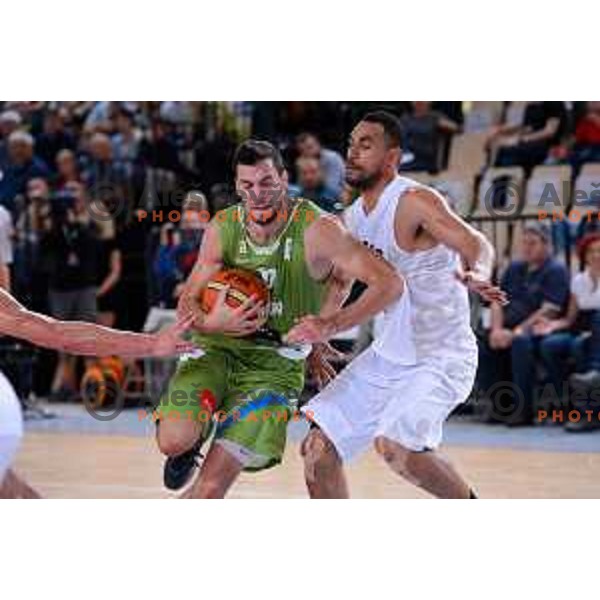 Mitja Nikolic of Slovenia in action during friendly basketball match Slovenia - New Zealand in preparation for EuroBasket 2015, played in Kidričevo, Slovenia on July 30, 2015