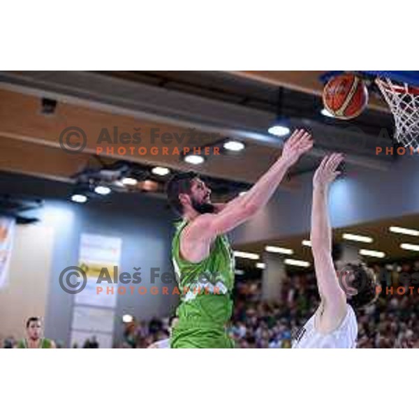 Ziga Dimec of Slovenia in action during friendly basketball match Slovenia - New Zealand in preparation for EuroBasket 2015, played in Kidričevo, Slovenia on July 30, 2015