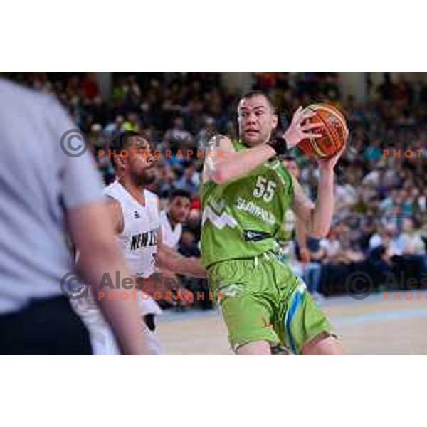 Uros Slokar of Slovenia in action during friendly basketball match Slovenia - New Zealand in preparation for EuroBasket 2015, played in Kidričevo, Slovenia on July 30, 2015