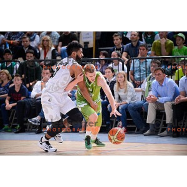Luka Rupnik of Slovenia in action during friendly basketball match Slovenia - New Zealand in preparation for EuroBasket 2015, played in Kidričevo, Slovenia on July 30, 2015