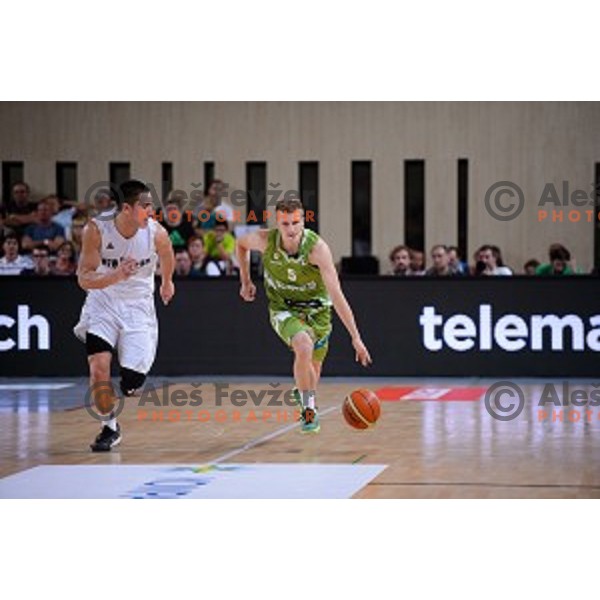 Luka Rupnik of Slovenia in action during friendly basketball match Slovenia - New Zealand in preparation for EuroBasket 2015, played in Kidričevo, Slovenia on July 30, 2015