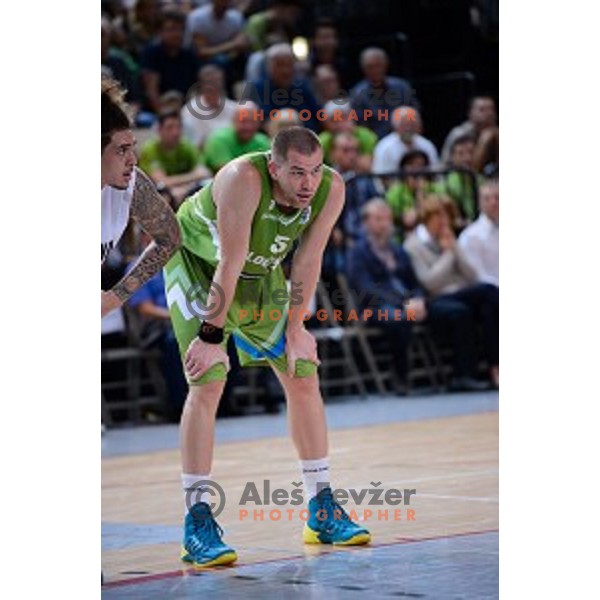 Uros Slokar of Slovenia in action during friendly basketball match Slovenia - New Zealand in preparation for EuroBasket 2015, played in Kidričevo, Slovenia on July 30, 2015